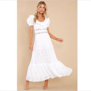 LoveShackFancy Stassie Dress in True White